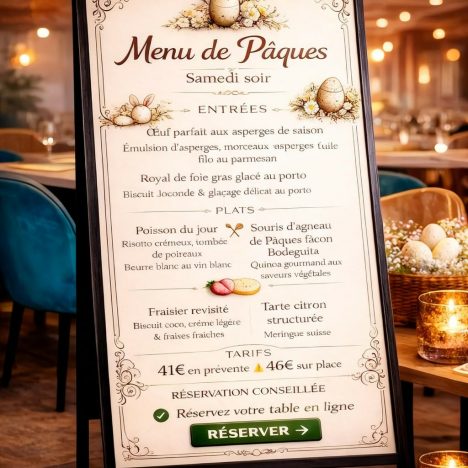 menu dîner soirée Avignon Pâques restaurant festif